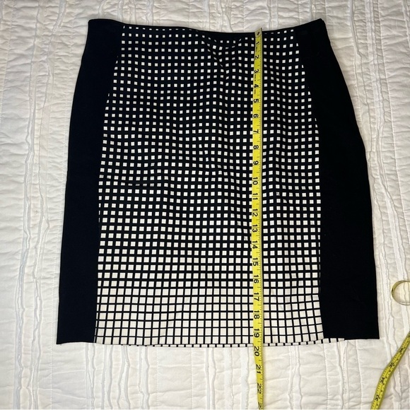 2/$30 White House Black Market Skirt- knee length- black and white geometric - Picture 12 of 12